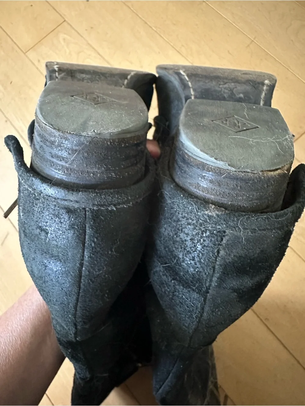 Donald J. Pliner Black Suede Tall Zip Boots